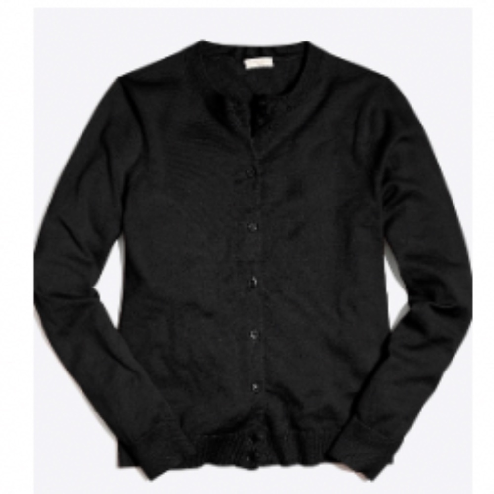 J Crew Classic Cardigan Black, Size Large